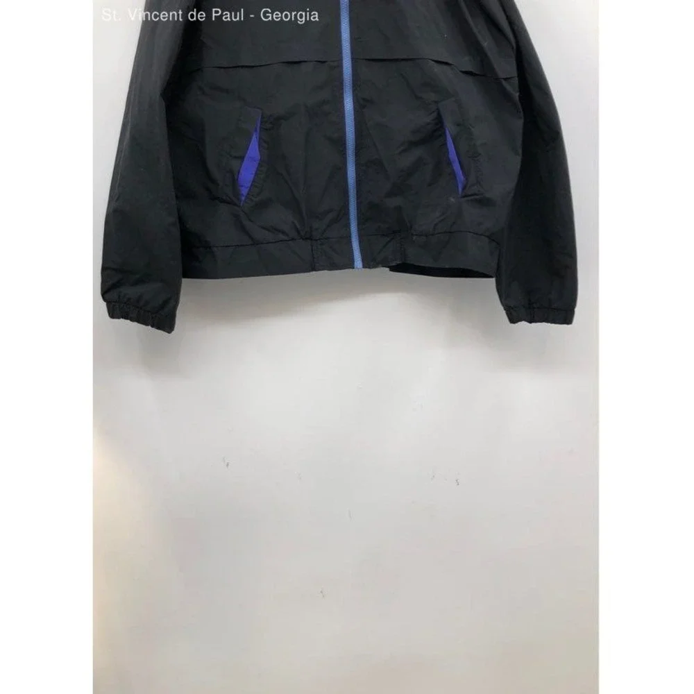 Radical Black 90s Mesh Lined Full Zip Acrylic Coated Nylon Golf Windbreaker - L